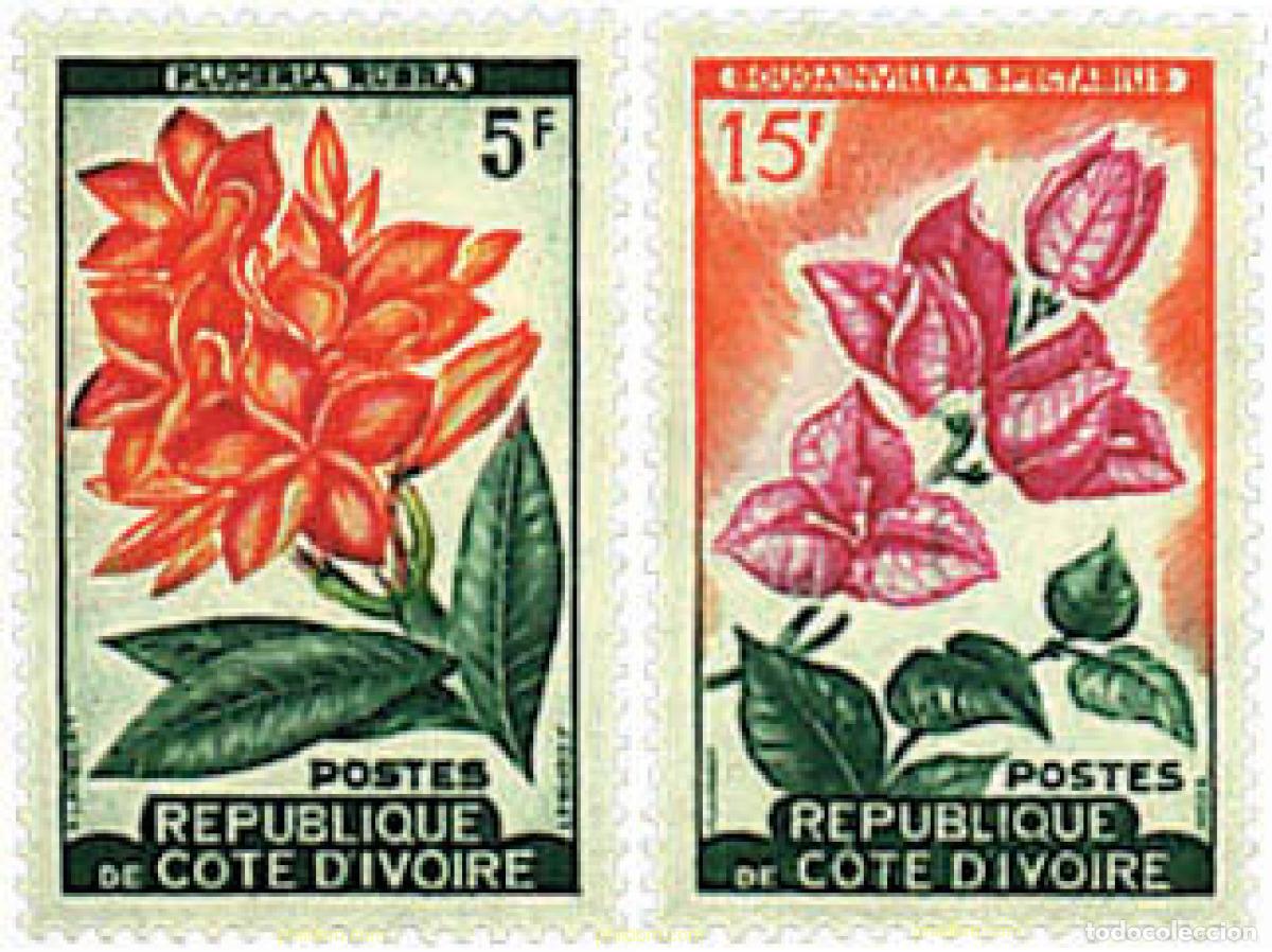 Sellos: 267088 HINGED COSTA DE MARFIL 1961 FLORES