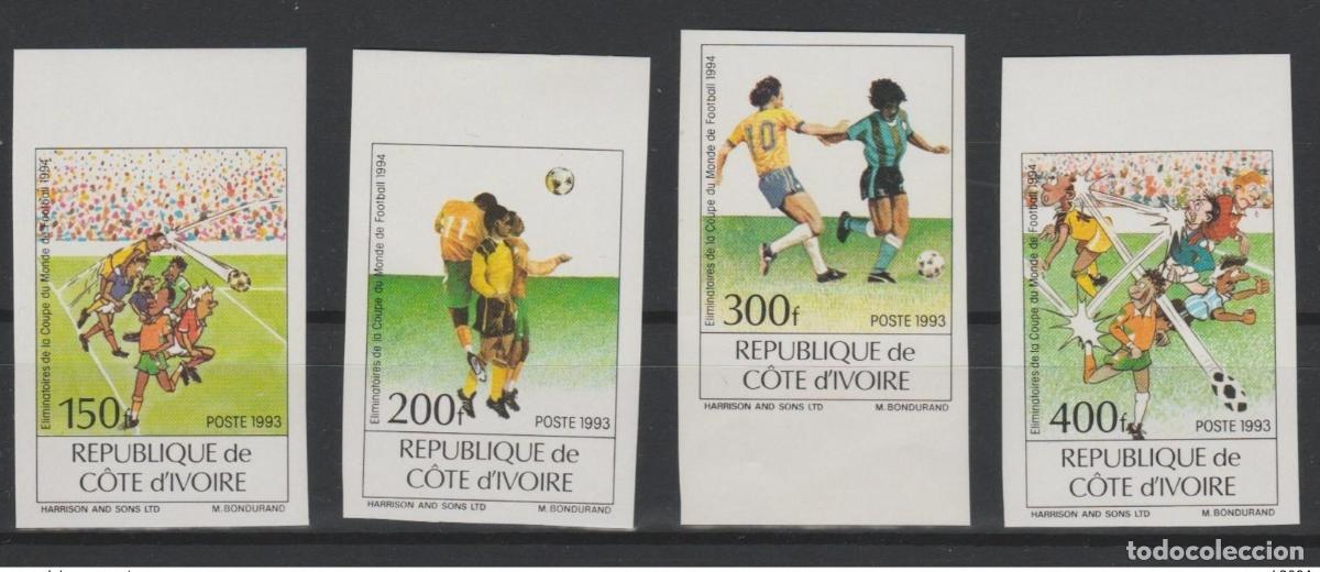 Sellos: Costa de Marfil 1994 Mi. 1101-1104 IMPERF ND Copa Mundial F&uacute;tbol la FIFA USA