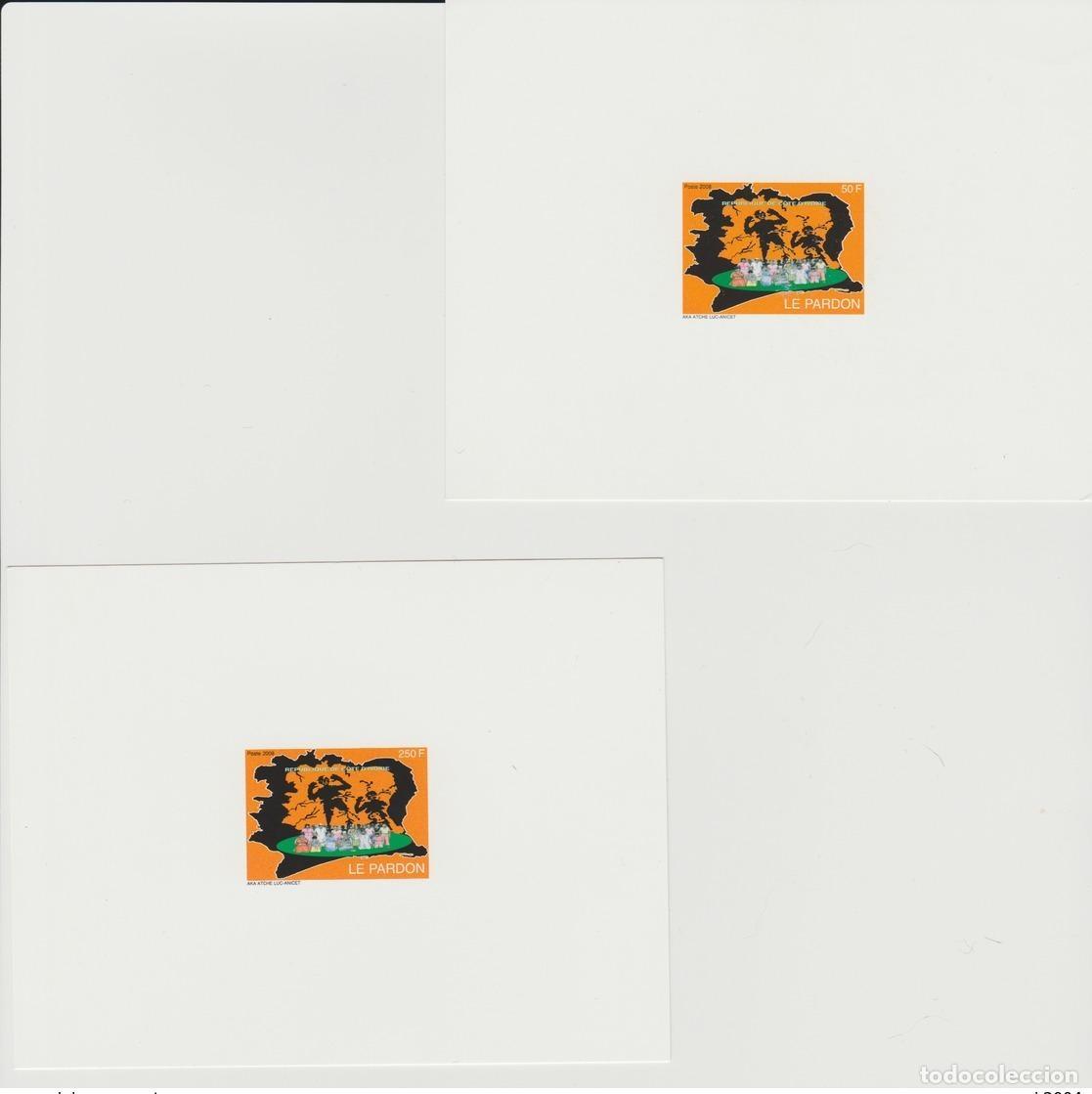 Selos: Ivory Coast Proof De Luxe 2008 Mi. 1490 - 1491 Le Pardon Mapa Landkarte