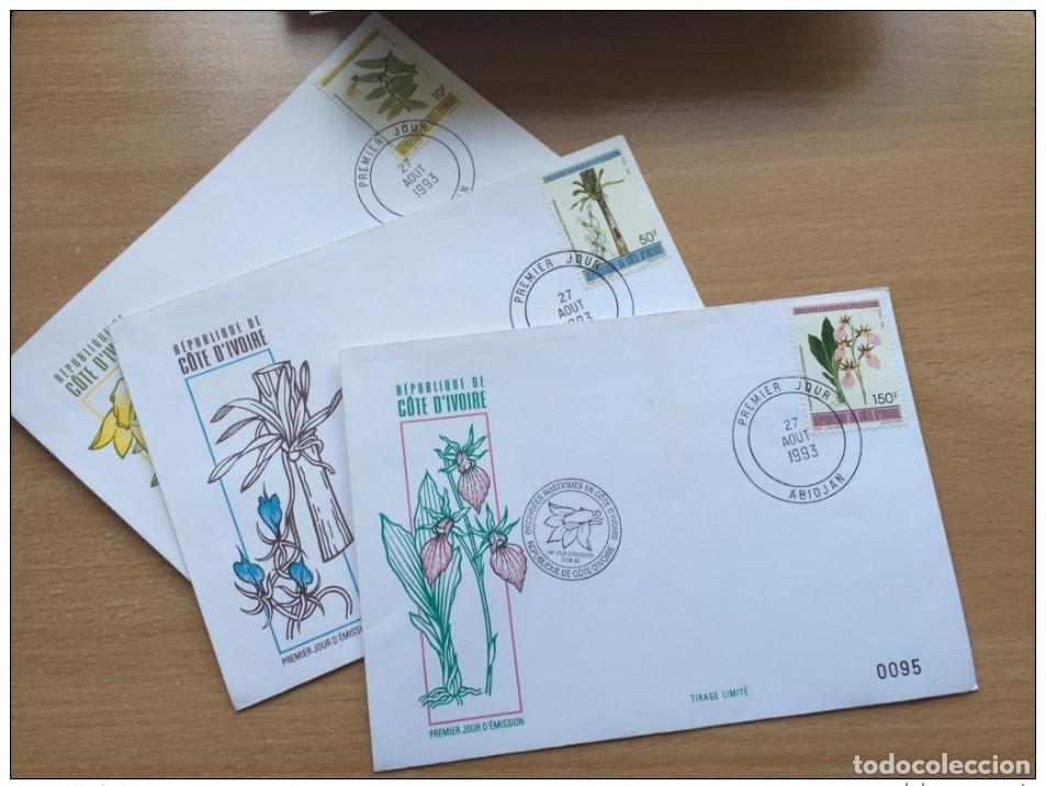 Stamps: Costa de Marfil 1993 FDC Orchids Orchideen Mi. 1095-1097
