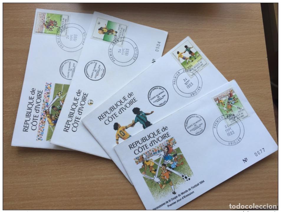 Stamps: Costa de Marfil 1994 Copa Mundial la FIFA FDC F&uacute;tbol WM EE. UU. Mi. 1101-04