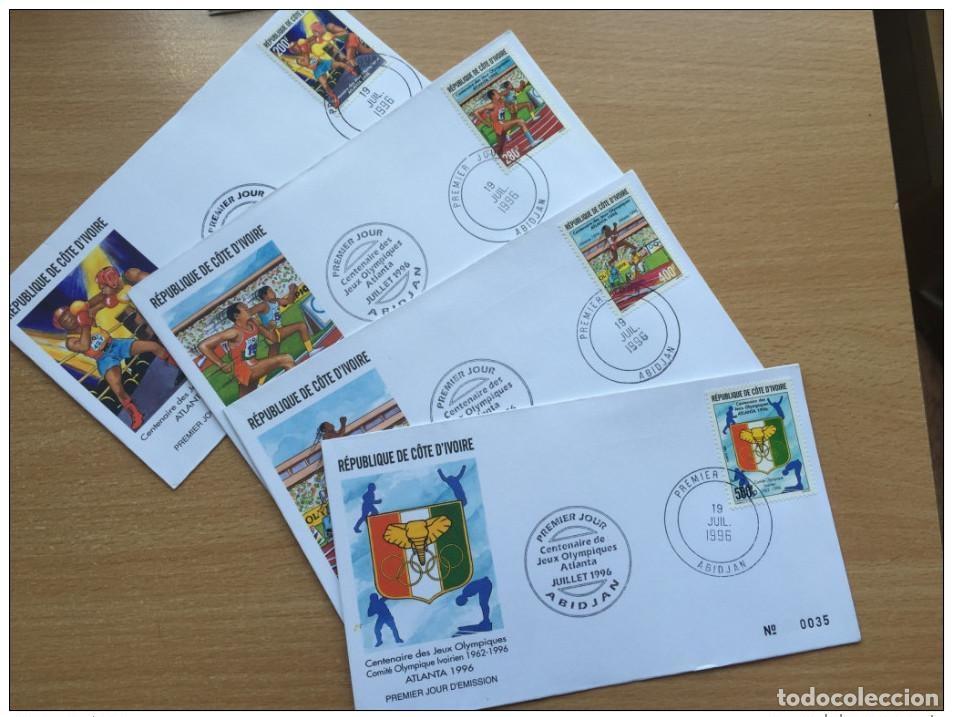 Sellos: Costa de Marfil 1996 Juegos Ol&iacute;mpicos FDC Atlanta Mi. 1161-1164