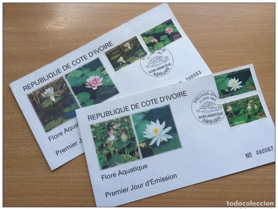 Sellos: Costa de Marfil 1997 FDC Flora Aquatic Wasserpflanzen Mi. 1170-1173