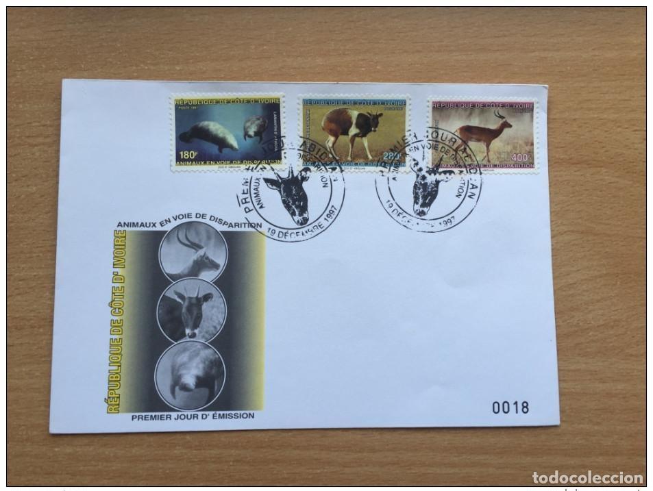 Sellos: Costa de Marfil 1997 FDC Fauna Animales marinos Desaparici&oacute;n Manat&iacute; Mi. 1186 - 1188