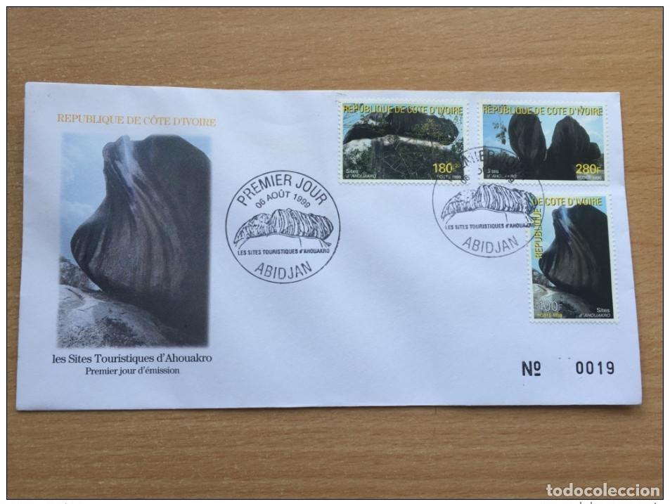 Sellos: Costa de Marfil 1999 FDC Felsen Rochers Ahouakro sitios tur&iacute;sticos Mi. 1215-1217