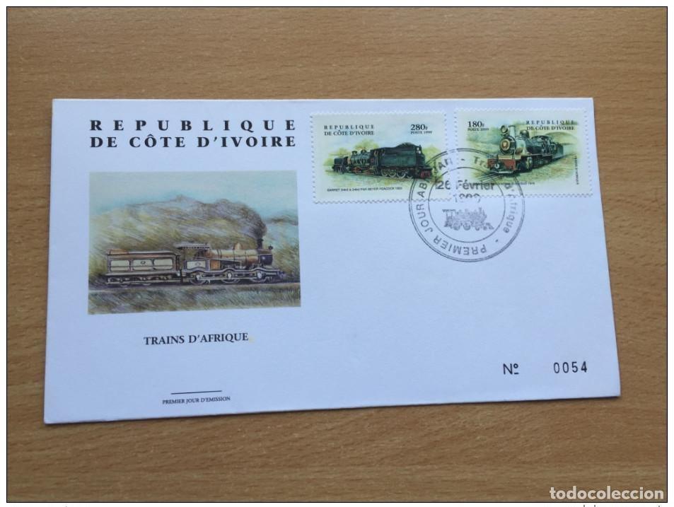Sellos: Costa de Marfil 1999 FDC Trains d'Afrique Railways African Mi. 1201-1202