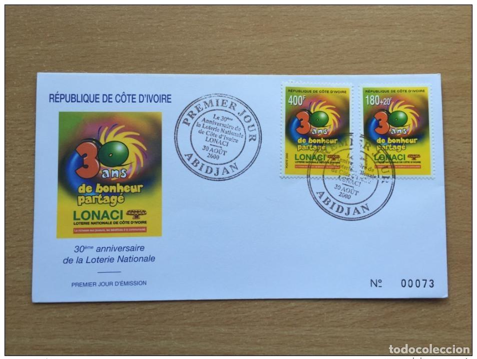 Sellos: Costa de Marfil 2000 FDC 30 a&ntilde;os la Loter&iacute;a Nacional Lonaci Mi. 1254 1255