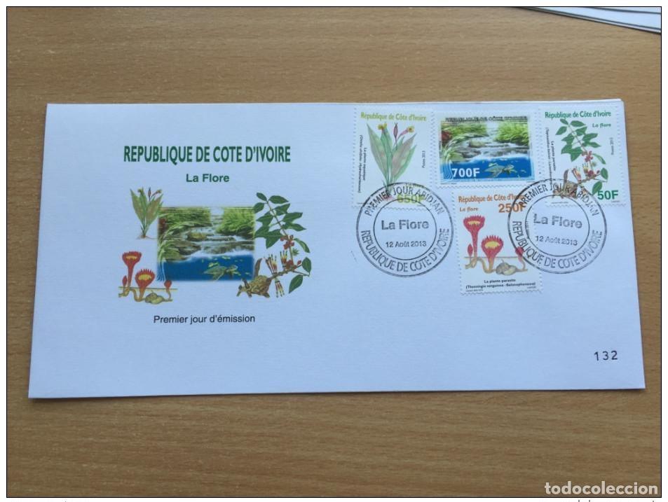 Sellos: Costa de Marfil 2013 FDC Flora Fauna Tortuga Schildkr&ouml;te Hongo