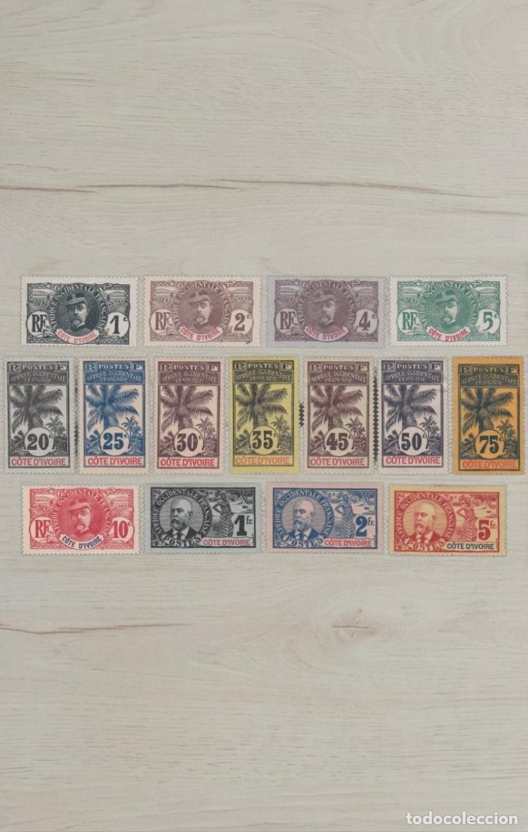 Sellos: Lote 15 Sellos de Costa de Marfil (C&ocirc;te d'Ivoire) 1913 - Serie Definitiva - Nuevos