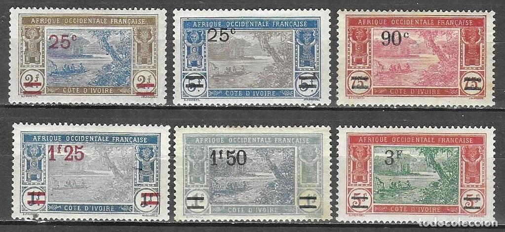 Sellos: SELLOS* DE COSTA DE MARFIL 1924/ 27, YT 73/ 78