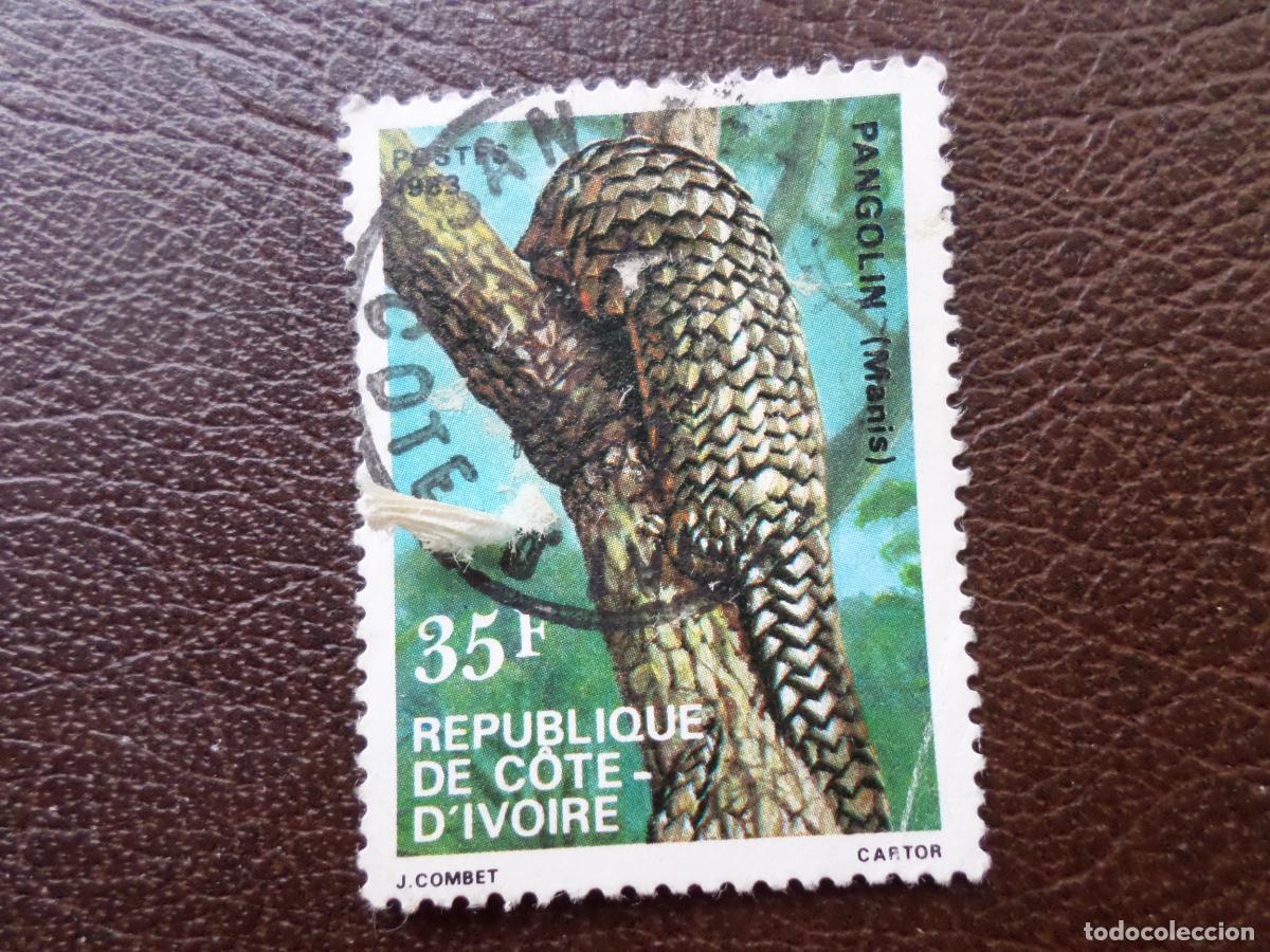 Sellos: *costa de marfil, 1983 pangolin, sello usado