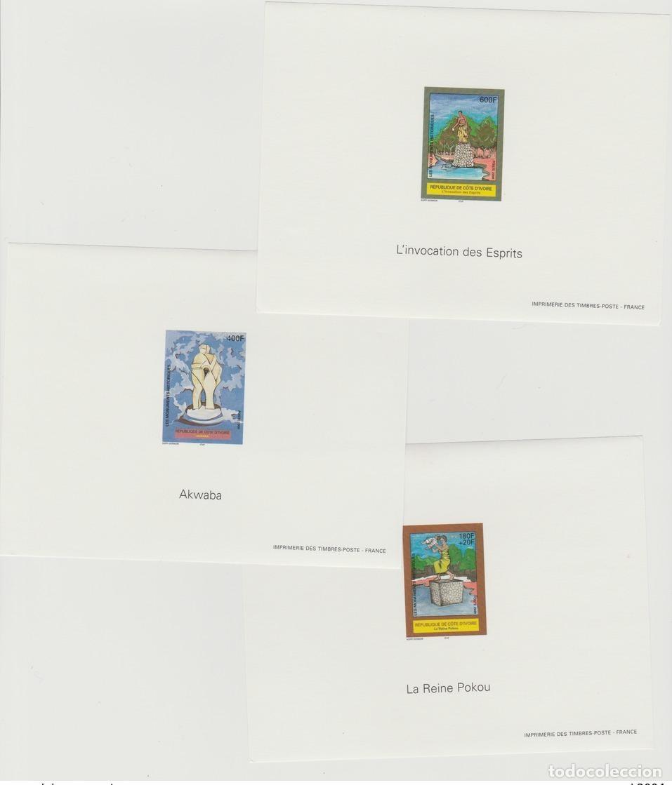 Sellos: Evento de lujo en Costa Marfil 2000 Mi. 1265 - 1267 Monuments Spirits Reine Pokou