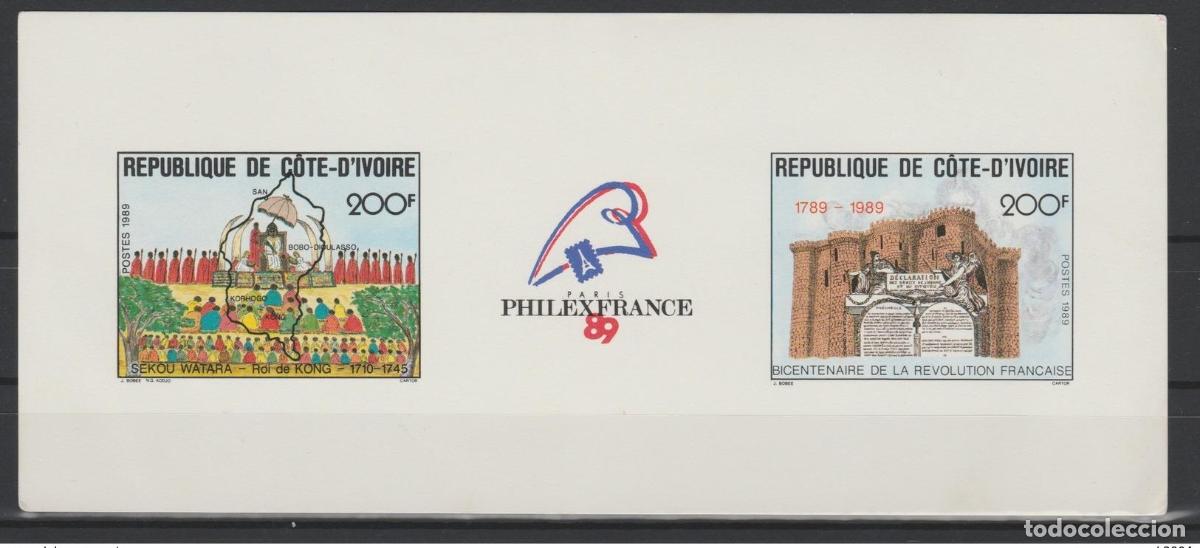 Sellos: Evento de lujo en Costa Marfil 1989 Philexfrance 200 a&ntilde;os la Revoluci&oacute;n Francesa