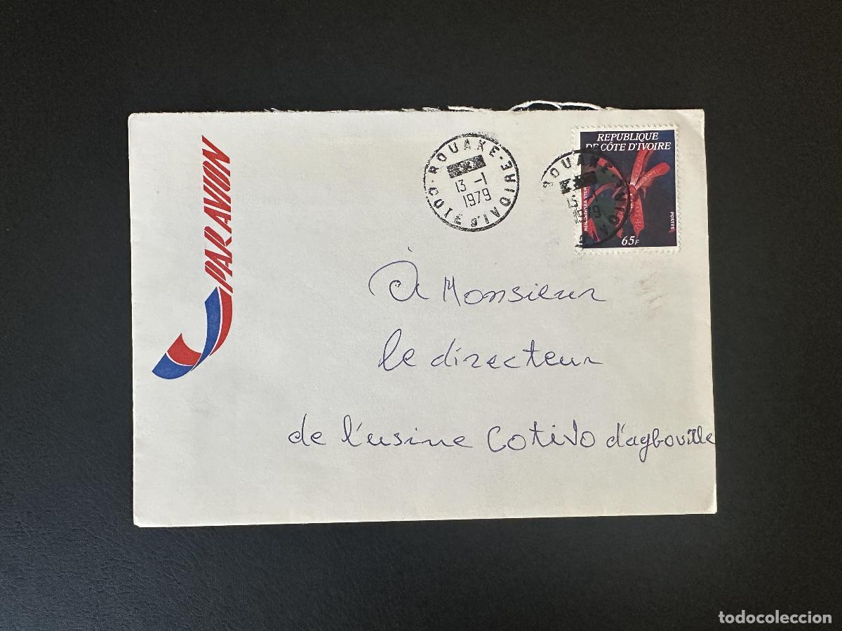 Sellos: Costa de Marfil 1977 Mi. D 532 carta a&eacute;rea Bouak&eacute; flor