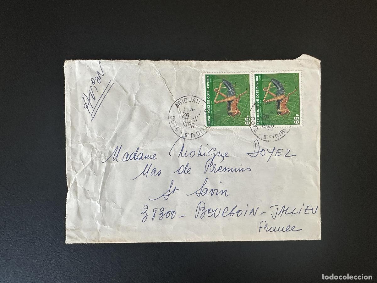 Sellos: Costa de Marfil 1980 Mi. 658 carta avi&oacute;n insectos Abidj&aacute;n