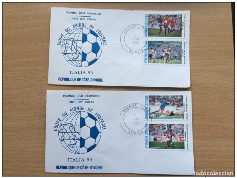 Sellos: Costa de Marfil 1990 Copa Mundial la FIFA FDC WM Football Mi. 1014-1017