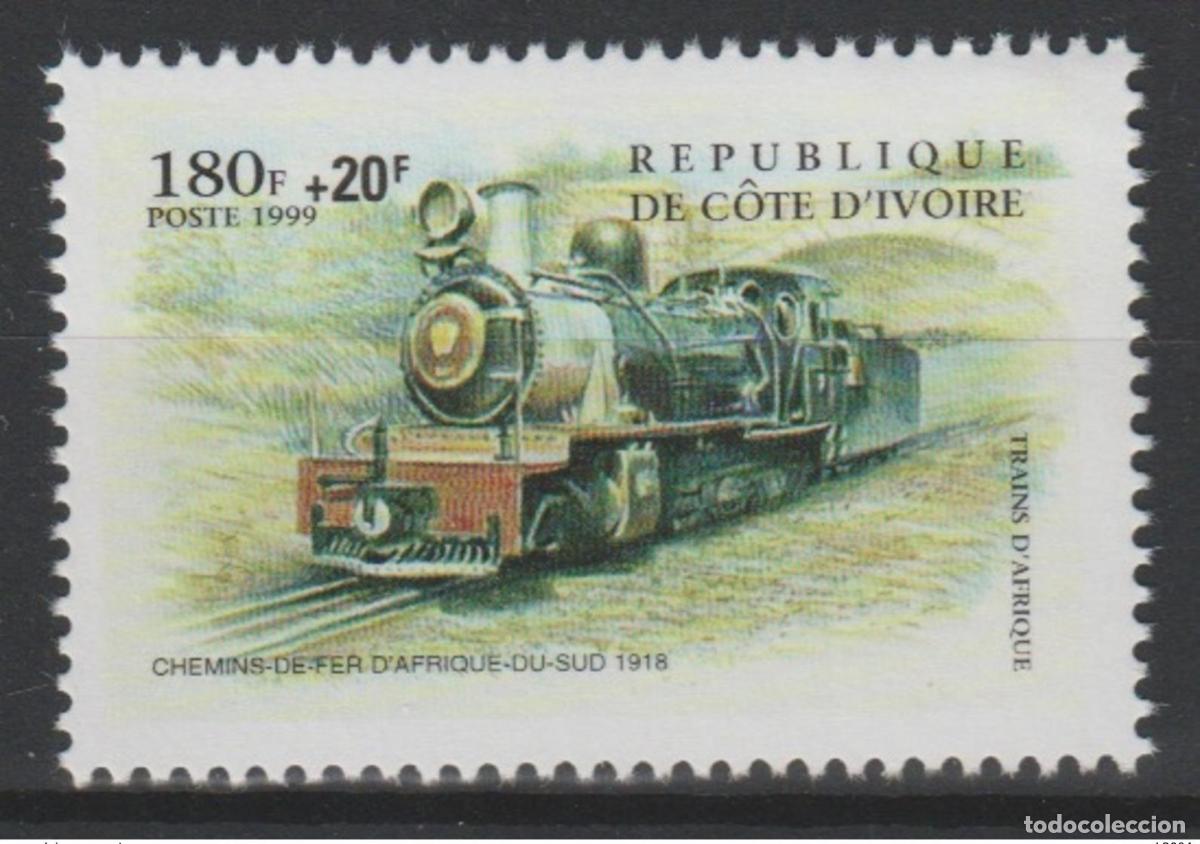 Selos: Costa de Marfil 1999 Trenes Eisenbahn Railways Mi. A1201 180+20 F sobrecargado