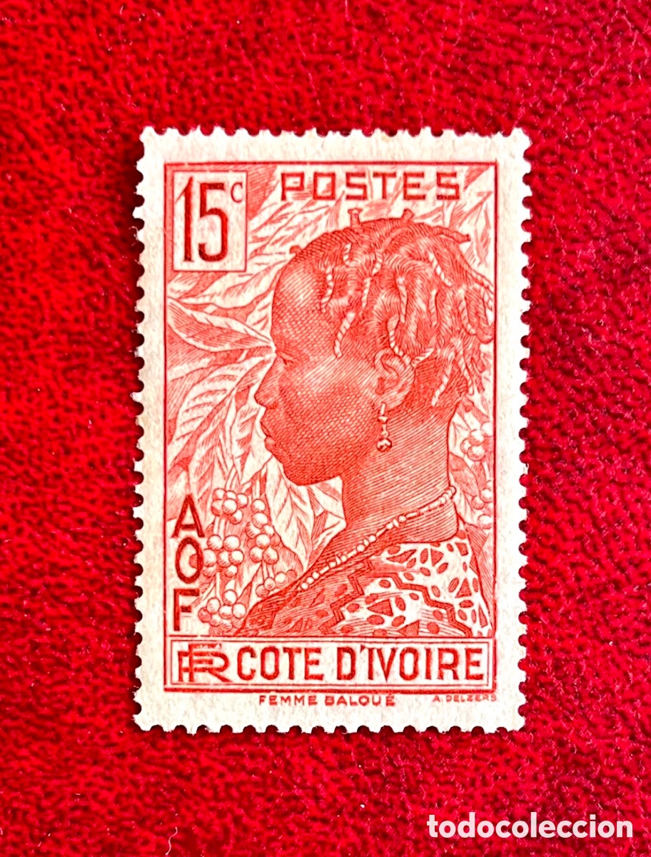 Sellos: Bonito sello &Aacute;frica Occidental Francesa 1936 Femme Baoul&eacute; C&ocirc;te d&rsquo;Ivore