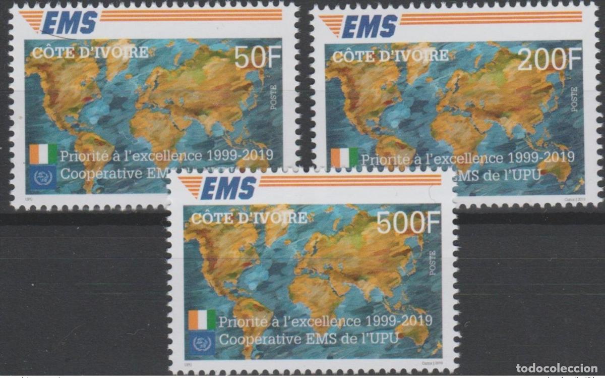 Sellos: Costa de Marfil 2019 Mi.? Edici&oacute;n conjunta | del vig&eacute;simo aniversario EMS UPU
