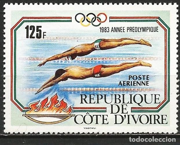Sellos: Costa de Marfil 1983 - Mi 788 - YT A 83 - J.O. de Los Angeles : Nataci&oacute;n - MNH** ( A&eacute;reo )