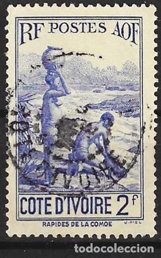 Sellos: Costa de Marfil 1936 - Mi 145 - YT 128 - Mujeres en los r&aacute;pidos de Komoe