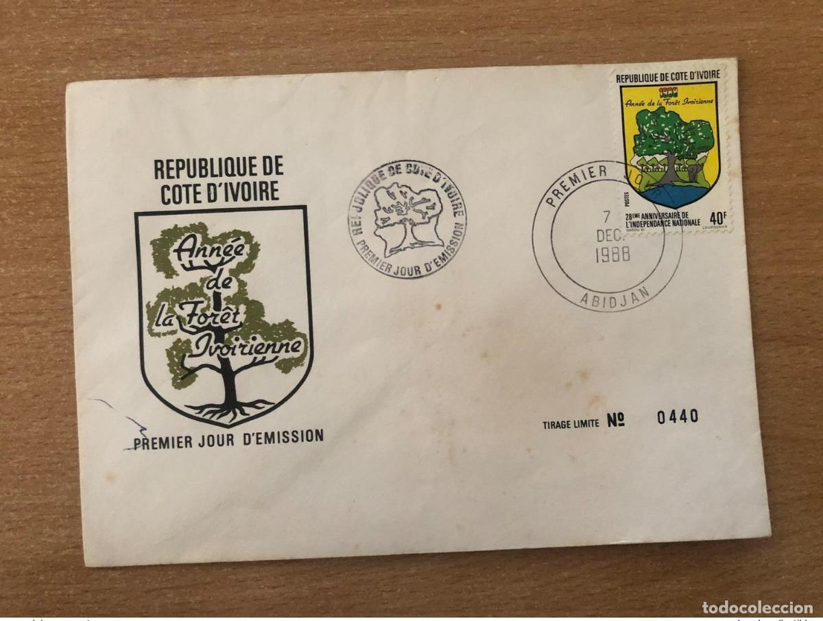 Sellos: Costa de Marfil 1988 Mi. 983 FDC A&ntilde;o la Independencia Nacional Selva