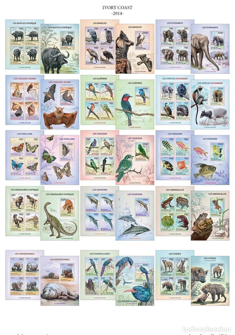 Sellos: Costa de Marfil 2014 A&ntilde;o completo Mi. 1504 1625 + bloques Blocks CAT. VALOR 472&euro;