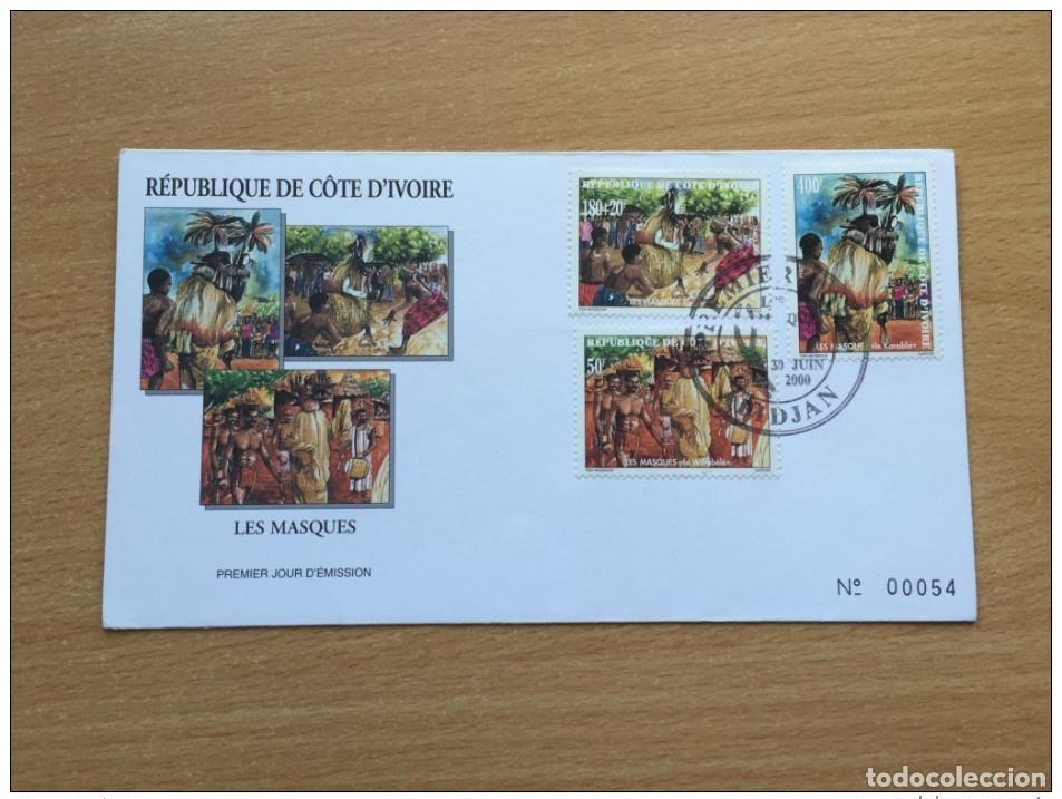 Sellos: Costa de Marfil Ivory 2000 FDC M&aacute;scaras Mi. 1232 - 1234