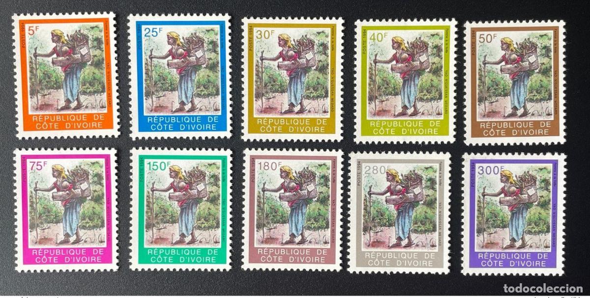Timbres: Costa de Marfil 1994 Mi. 1124-33 serie actual Freimarken definitives Femme hood