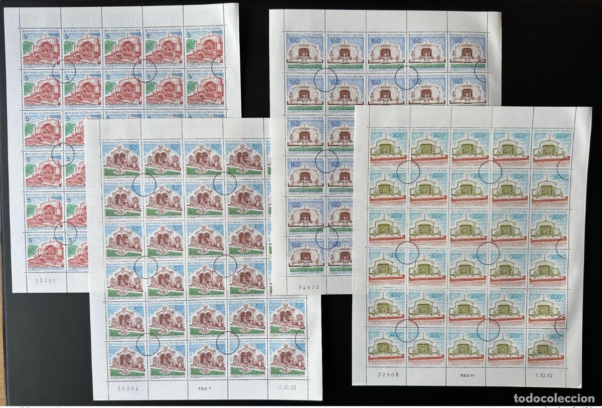 Sellos: Costa de Marfil 1992 Mi. 1077 - 1080 ANULAR/CANCELAR Monumentos funerarios