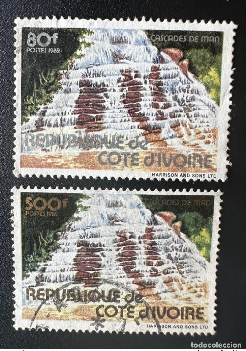 Sellos: Costa de Marfil 1982 Mi. 763 - 764 Cascades Man Waterfall Oblitered &iexcl;Usado RARO!
