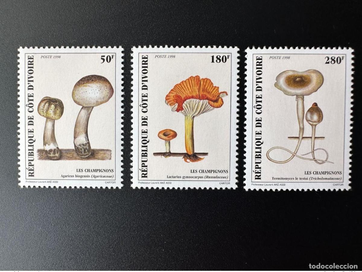 Sellos: Costa de Marfil 1998 Mi. 1193 - 1195 Hongos Champi&ntilde;ones Pilze funghi