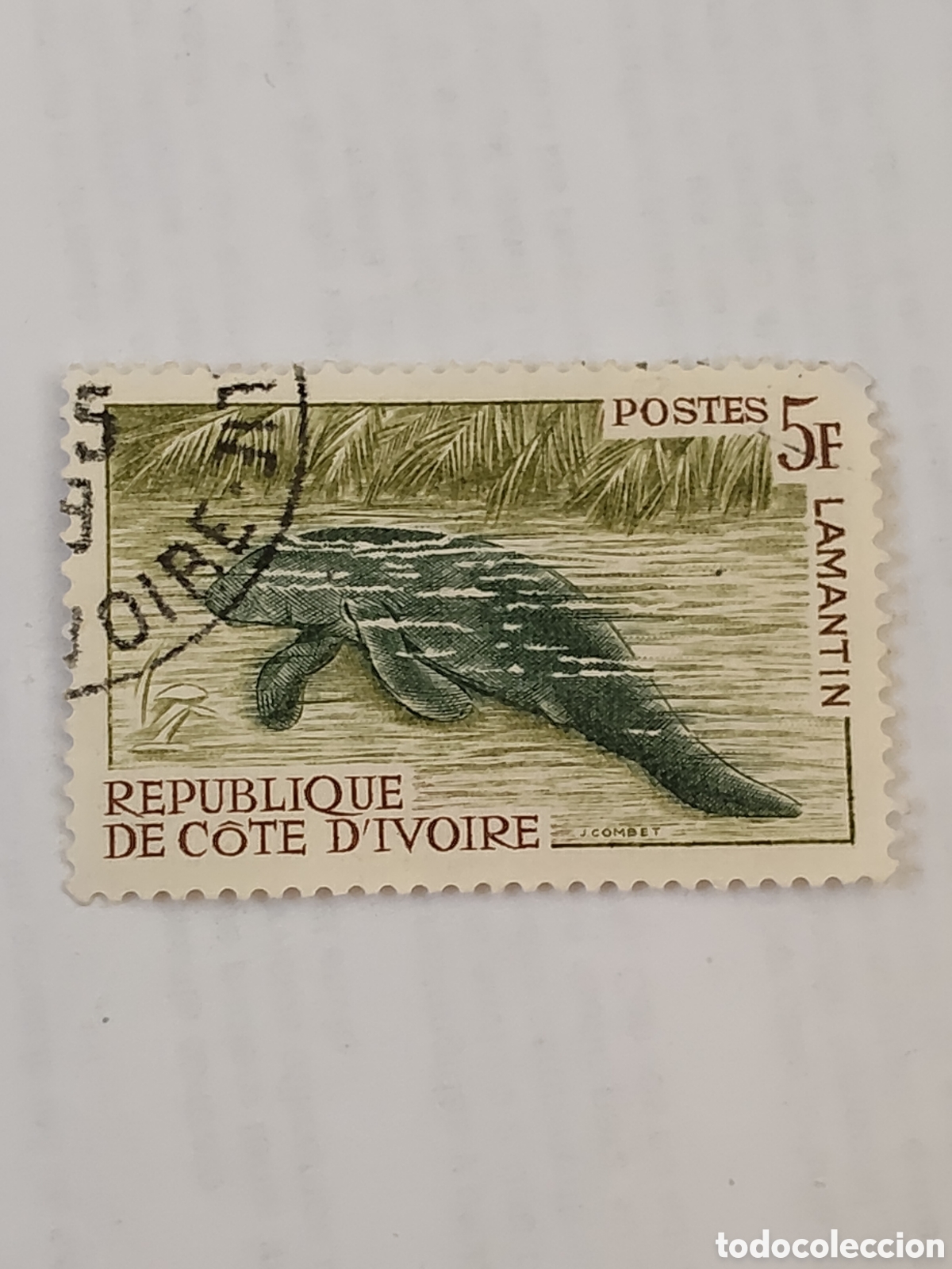 Timbres: Sello de Corte D'ivoire (Costa de Marfil) Fauna local Manat&iacute; 1964