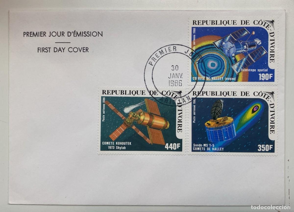 Sellos: TS.)1986, IVORY COAST, ABIDJAN, FIRST DAY COVER, COMMEMORATIVE ISSUE DEDICATED TO THE &rdquo;PASSAGE OF HA