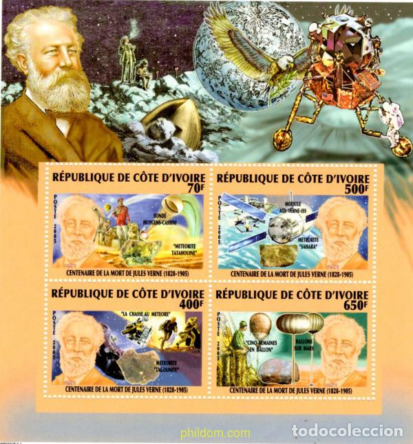 Sellos: 797777 MNH COSTA DE MARFIL 2005 CENTENARIO DE LA MUERTE DE JULIO VERNE