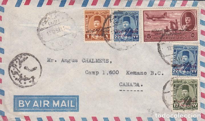 Sellos: SOBRE: 1952 EGIPTO - CANADA - Foto 1