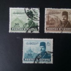 Sellos: EGIPTO 1947, REY FAROUK I, YT 256/58