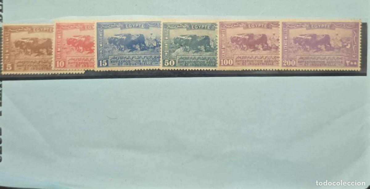 Sellos: O)1926 EGYPT, OXEN PLOWING, AGRICULTURAL AND INDUSTRIAL EXHIBITION AT GEZIRA, SCT 108 - 113, MINT
