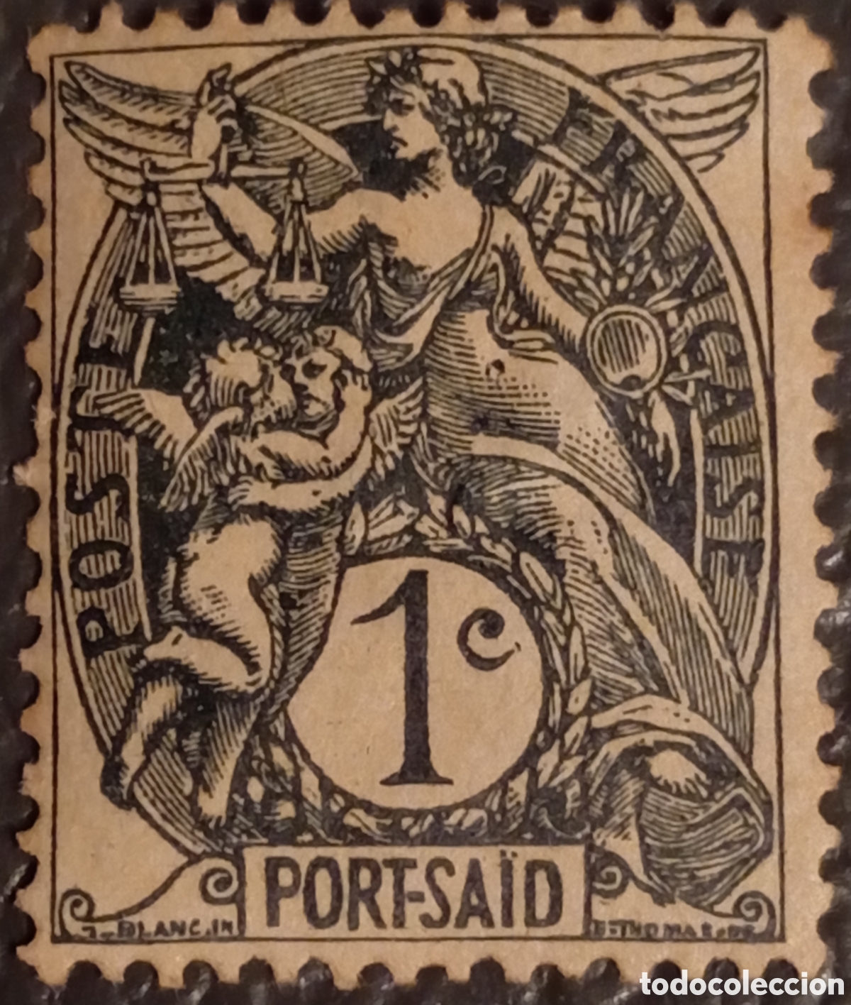 Sellos: Sello Port Said (Egipto) 1902 - Correo Franc&eacute;s 1c Gris - Cat. Yvert Nr. 20 MH