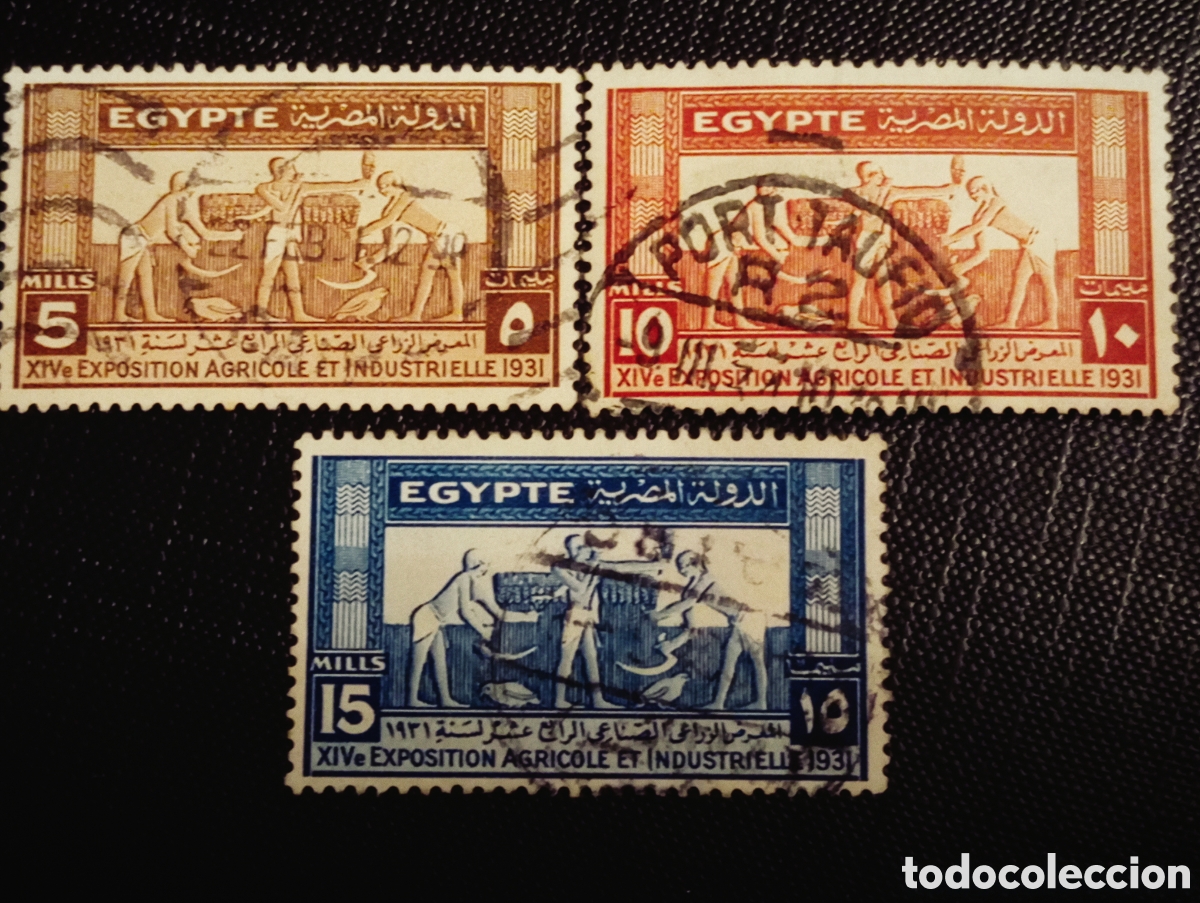 Sellos: Egipto 163-165,usado.Michel 153-155. EXPO AGR&Iacute;COLA E INDUSTRIAL, 1931
