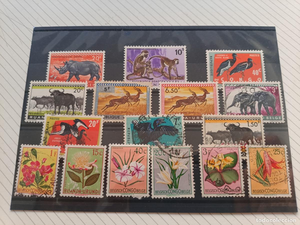 Sellos: Congo belga, Ruanda Urundi, Africa. Lote de sellos