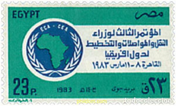 Sellos: 40815 MNH EGIPTO 1983 3 CONFERENCIA DE MINISTROS DE TRANSPORTE, TELECOMUNICACIONES Y PLANIFICACION