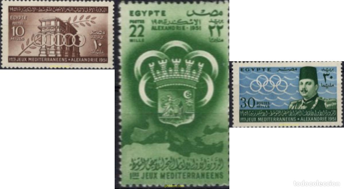 Sellos: 722466 MNH EGIPTO 1951 JUEGOS DEL MEDITERRANEO EN ALEJANDRIA