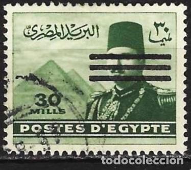 Sellos: Egipto 1953 - Mi 426 - YT 339 - El rey Faruq y las pir&aacute;mides de Giza
