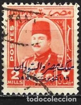 Sellos: Egipto 1952 - Mi 357 - YT 289 - El rey Faruk ( Con sobreimpresi&oacute;n )