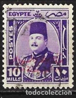 Sellos: Egipto 1952 - Mi 361 - YT 293 - El rey Faruk ( Con sobreimpresi&oacute;n )
