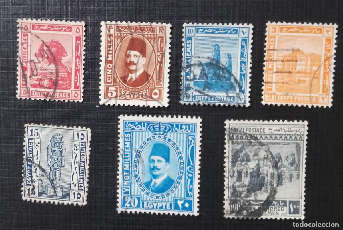 Sellos: LOTE CON 7 SELLOS DISTINTOS DE EGIPTO