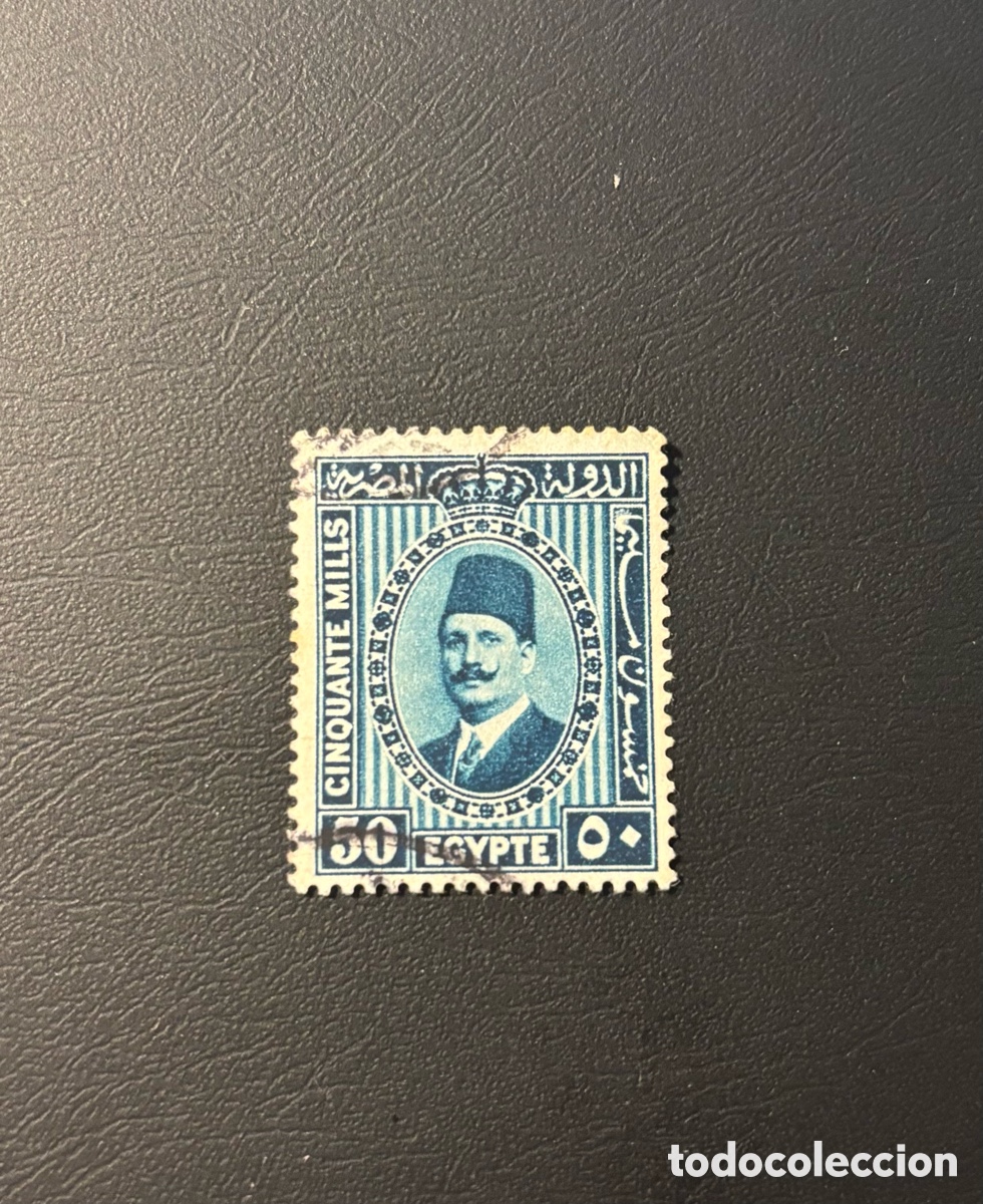 Timbres: Sello Egipto 1927-1937 Fuad I 50 Mills Azul - usado