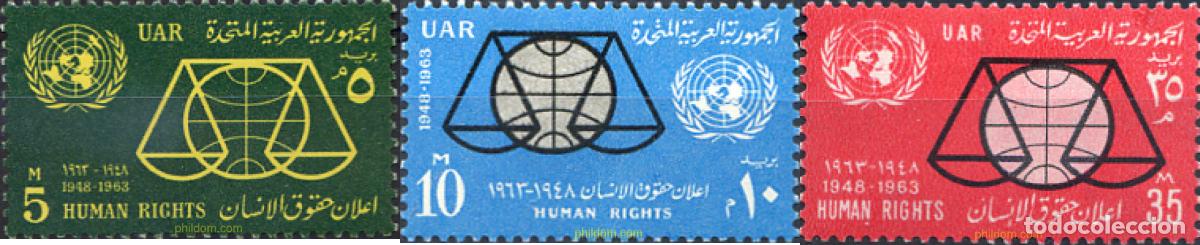 Stamps: 267931 MNH EGIPTO 1963 DERECHOS HUMANOS