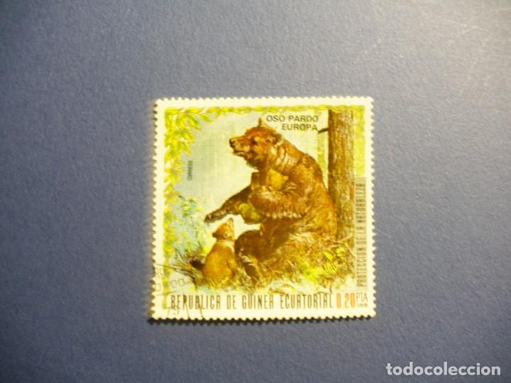 Briefmarken: GUINEA ECUATORIAL - FAUNA - PROTECCION DE LA NATURALEZA - OSO PARDO.